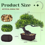 Der Rose 8 Inch Fake Plants Artificial Bonsai Tree Cedar for Home Office Desk Table Shelf Japanese Zen Decor (Pine)