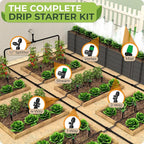 CARPATHEN Drip Irrigation System - Adjustable Quick Connect Irrigation System for Gardens up to 131ft, Raised Beds - Complete Garden Watering System - 1/4 Emitters, 1/2" and 1/4" Tubing and Connectors