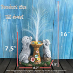 Solar Dog Statues Garden Decor with LED Lights -Resin Dogs Figurines Lights and Colour Changing Fiber Optical Light, Outdoor Decorations for Patio Yard Lawn Ornaments-Gifts for Housewarming