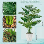 Der Rose 28" Tall Fake Plants Large Artificial Monstera Faux Potted Plants Indoor with White Pot for Home Office Living Room Decor