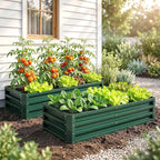 Outsunny Galvanized Raised Garden Bed, 4' x 2' x 1' Metal Planter Box, for Growing Vegetables, Flowers, Herbs, Succulents, Green