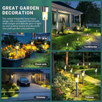 GIGALUMI Solar Lights Outdoor Waterproof, 12 Pack, Stainless Steel LED Solar Garden Lights for Patio, Lawn, Yard and Landscape, Garden Decor Patio Decor,Warm White