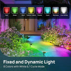 Linkind Solar Lights Outdoor Waterproof IP65, StarRay RGB Solar Spot Lights Outdoor, Color Changing Outdoor Solar Lights for Yard, Garden, Pathway, Holiday Decor (Multicolor, 2 Pack)