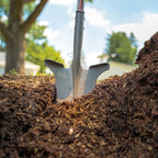 Root Slayer 22311 Nomad Compact Steel Garden Spade for Digging Soil and Root Removal, Portable Tool, Red