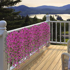 Fake Artificial Hanging Flowers for Outdoors Fake Plants Decoration, 2 Bundles Faux Silk Colorful Daisy Eucalyptus Realistic UV Resistant for Outside Home Planter Porch Patio Yard Decor(Purple)