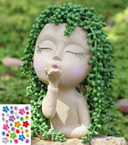 Cute Plant Pot Head Planter,Face Planters Pots Head,Succulent Pots,Unique Planters,Decorative Pots for Plants Indoor,Funny Plant Pots,Face Vase (Khaki)