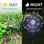 JJGoo Solar Firework Lights, 2 Pack 150 LEDs 2 Lighting Modes Solar Lights Outdoor Waterproof for Garden Patio Walkway Pathway Party Wedding Christmas Decorative - Mixed Color
