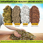[Upgraded] DUSPRO Orchid Potting Mix for Repotting with Forest Moss, Pine Bark, Perlite & Pumice Natural Ingredients, Orchid Bark Potting Mix, Orchid Repotting Kit Drainage Indoor Potting Medium 6QT