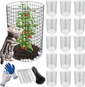 16 Pack Plant Protectors from Animals, 24"x 12" Wire Plant Protector, Wire Cages for Plants with Stakes and Cable Ties, Metal Plant Cages for Plants, Vegetables, Flowers