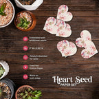 Set of 24 Pink Heart Seed Paper – Writable & Plantable Wildflower with Envelopes & Planting Guides, Mom's Gift for Mother’s Day, Use for Wedding, Baby Shower, Heart Party Favors & Easter Decorations