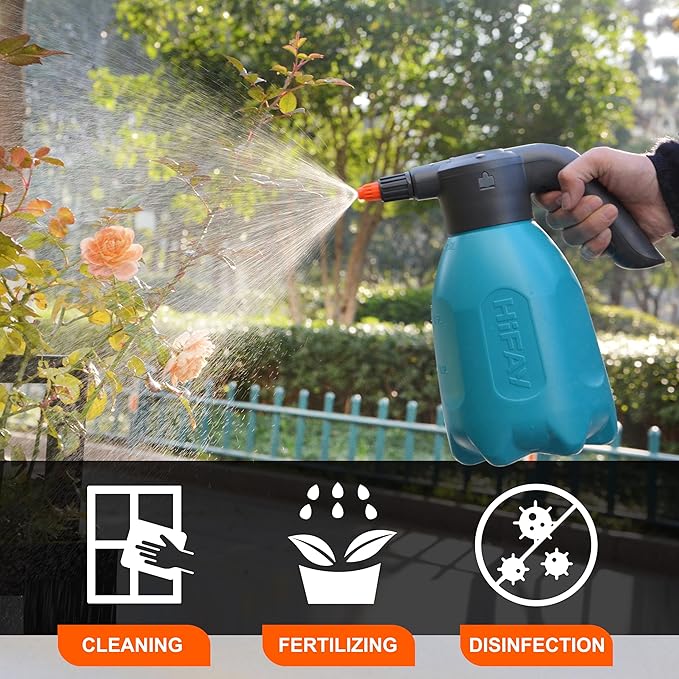 HIFAY ES2-PRO Electric Spray Bottle 2L/0.5Gallon, Rechargeable Battery Powered Sprayer Spray 60 Bottles On a Single Charge, Automatic Plant Mister，Pump Sprayer,Indoor Watering Can for Plants