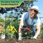 Hiboom 4 Pack Garden Plant Protectors from Animals with Stakes, Metal Mesh and Detachable Covers Wire Plant Cage for Keeping Bunny Animals Out, Chicken Wire Cover Garden Protect (12 * 13 in)