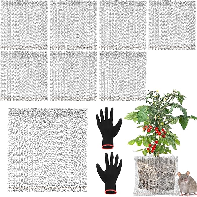 8 PCS 5 Gallon Root Guard Gopher Proof Wire Baskets, Stainless Steel Gophers Moles Voles Proof Mesh Baskets, Underground Cages for Protecting Plant Roots, Trees, Flowers, Crops, Tubers