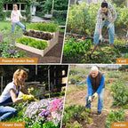 Weeding Tool, Hoe Cultivator 2 in 1 Garden Tools - 31" Heavy Duty Weeder Hand Tiller Weeding Rake for Flower Beds Yard Lawn Gardening Digging Planting