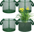 EBaokuup 4 Pcs Pond Planting Bag with Handle, Reusable 7 Inch Round Aquatic Mesh Plant Pot for Ponds, Breathable Green Water Garden Pond Plant Basket for Lotus Bog Terrestrial Plants