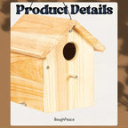 Wooden Bird Houses for Outside Hanging Birdhouses Nest Bluebird House for Cardinals Finch Wren Swallow for Garden Viewing 3