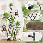 EVAWOO Plant Stand Indoor with Grow Lights - 58" Tall Plant Shelf Indoor, 8 Tiered Corner Lighted Plant Stand for Indoor Multiple Plants, Metal Flower Stands Display Rack for House, Patio, Black