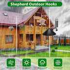 Bird Feeder Pole for Outdoors Heavy Duty Squirrel Proof, 2 Pack 108 Inch Adjustable Tall Shepherds Hooks for Outdoor with 5 Prongs Base, Double Shepherd Hooks (2 Pack White, 108 Inch)