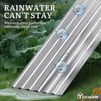 YITAHOME 6x3x2ft Large Raised Garden Bed Kit, Galvanized Metal Planter Box with Gloves, Support Rod, Outdoor Above Ground Planters for Plants, Vegetables, Flowers, Silver