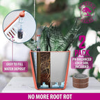 GARDENIX DECOR 5" Self Watering pots for Indoor Plants - Flower Pot with Water Level Indicator for Plants, Grow Tracking Tool - Self Watering Planter Plant Pot – 2 Pack Terracota