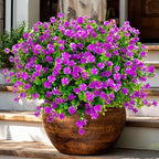 Artificial Flowers Outdoor Fake Plants - 12 Bundles UV Resistant No Fade Faux Plastic Greenery Home Garden Porch Patio Decoration (Mgenta)