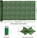 ODTORY Artificial Fence Privacy Screen: 6FT x 20FT UV-Anti Faux Greenery Backdrop Ivy Chain Link Shades Panels for Patio, Balcony, Garden,Deck,Backyard Indoor Outdoor Green Wall Decor