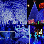 2 Pack 480 LED Solar Chrismas Lights Outdoor, 170 FT Super Long Solar String Lights for Outside with 8 Modes & Memory Function, Waterproof Twinkle Light for Xmas Tree Yard Party Decorations (Blue)