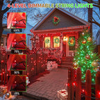 JMEXSUSS 200 LED Christmas Lights Outdoor, 66ft Red and Green String Lights with Remote, Connectable Waterproof Color Changing Christmas Lights for Party Yard Halloween Xmas Decor
