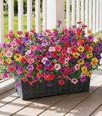 Ivydale Artificial Flowers for Outdoor 24 Bundles Fake Mums with Eucalyptus Leaves UV Resistant Silk Faux Daisy Flower Plant for Outside Home Porch Patio Window Box, 6 Color Mixed