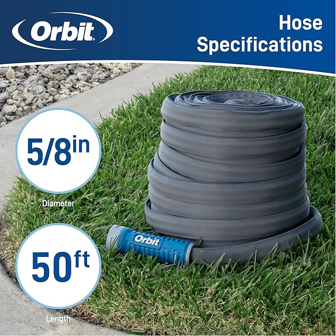 Orbit 33185 ExoJacket Heavy Duty Fabric Garden Hose, 50-Foot x 5/8-Inch