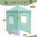 Devoko Walk-in Greenhouse, Instant Pop Up Green House for Outdoors with Zippered Door and 2 Roll-up Windows, PE Cover, Portable and Easy Assemble (Green, 6x4 Feet)