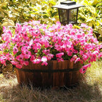 Artificial Flowers for Outdoor, UV Resistant Fake Silk Pansies Flowers, Realistic Faux Plants for Outside Indoor Porch Patio Window Box Planter Home Decor (16, Pink)