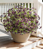 Artificial Greenery Plants Outdoor, 5 Pcs Faux Coleus Plants UV Resistant Silk Plants with Stems, Fake Plants for Outside Garden Patio Hanging Planter Pathway Front Porch Decoration(Brown)