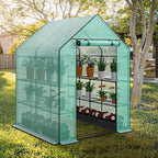 Nova Microdermabrasion Walk-in Greenhouse for Outdoors, 57 x 57 x 77 inch, Portable PE Cover Greenhouse with Anchors and Ropes Indoor Outdoor-3 Tier 8 Wired Shelves Plant Gardening Hot House