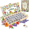 Lush&Dew Edible Flower Seed Bank with Almanac, Gardening Gifts for Women Men, 32 Types 30,000+ Non-GMO Heirloom Seeds for Planting Culinary Flowers, Survival Seed Kit, Annual Perennial, Zone 3-11