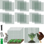 Plant Protectors from Animals - DIY Reusable Plant Cages for Outdoor Plants, Square Mesh Plant Covers Kits, 12"x12" Panels (6/18/30 Pcs) (6, Dark Green)