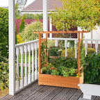 MAT EXPERT Raised Garden Bed with Trellis & Hanging Roof, Lattice Panel with Drainage Hole for Flower, Climbing Plant, Herb, Planter Box for Garden, Patio, Yard (2, 43.5" x 17.5" x 44" (L x W x H))