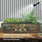 Outsunny Galvanized Raised Garden Bed, 4' x 4' x 1' Metal Planter Box, for Growing Vegetables, Flowers, Herbs, Succulents, Green