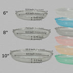 12Pcs Clear Plant Saucer, 6 8 10 Inch Durable Plastic Plant Tray, Round Plant Pot Saucers, Drip Tray for Indoor and Outdoor Garden, Grey