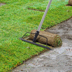 BARAYSTUS 15 Inch Wide Bow Rake, 16 Steel Tines Metal Head Rake Tool with Stainless Steel Handle, Adjustable Long Handle Garden Rake for Loosening Soil Leveling Mulch Gathering Lawns Leaves