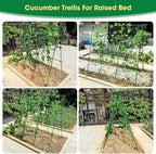 51" x 53" Cucumber Trellis for Raised Bed, A-Frame Garden Trellis for Climbing Plants Outdoor, Rust-Proof Metal Support for Tomato, Peas, Beans, Zucchini & Vines, with Netting & Clips