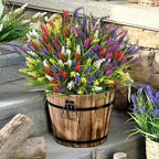 Waipfaru 36 Bundles Artificial Plants Outdoor,Fake Flowers UV Resistant Outdoor Fake Plants,Faux Lavender Shrubs for Window Garden Patio Hanging Planter Pathway Front Porch (Mix)