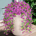 Fake Artificial Flowers for Outdoors Decoration, 2 PCS Faux UV Resistant Artificial Outdoor Flowers, Fake Hanging Plants Look Real Daisy No Fade Spring Decor for Porch Home Patio Balcony and Yard