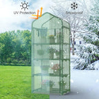 Mini Greenhouse 4-Tier Small Greenhouses for Outdoor Indoor 27"x19"x63" Portable Greenhouse w/ Screen Windows & Waterproof PE Cover Green House for Backyard Balcony Seedling Raising