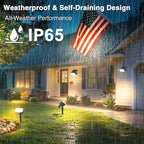 Solar Lights Outdoor Waterproof IP65, Super Bright LED with Lens, 3000K 2 Lighting Modes, Solar Powered Yard Garden Solar Spot Lights for Outside Landscape Auto On/Off -6 Pack