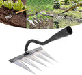 Garden Rake, Gardening Tools Heavy Duty Rake with 5 Metal Tines,Sharp Garden Weeding Tools, All Steel Hardened Hoe Garden Hand Rake Tools for Lawn Loosening Planting Weeding (5 Tines)