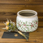 Dosayes Large Ceramic Pot for Planters, Ice Crack Glazed Flower Pot with Drainage Holes,5.91inch Vintage Planters for Indoor and Outdoor (RED)