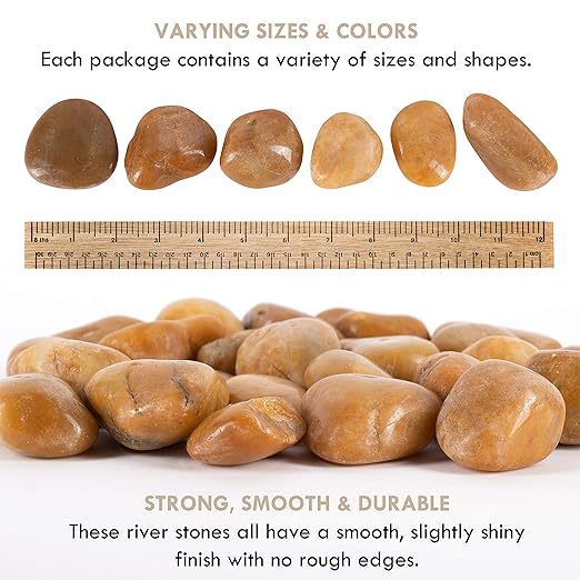 5 lbs Approx. 25 River Rocks Pebbles for Plants Natural Decorative Polished Stones for Planters Succulent Rocks Aquarium Gravel (2-3 Inches)