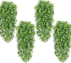 Waipfaru 8Pcs Fake Hanging Plants 3ft Fake Plants UV Resistant Fake Vines Artificial Decor for Indoor Outdoor Party Wall Porch Wedding Decoration,Light Green