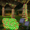 Solar Rope Lights, 2 Packs Total 66ft 200LED Solar String Lights, 8 Modes Waterproof Solar Powered Outdoor Light, Flexible Clear Tube Light for Garden Yard Patio Deck Porch Tree Xmas Decor -Red &Green